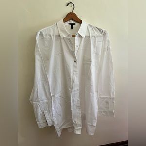 XL Eileen Fisher White button up with sleeves